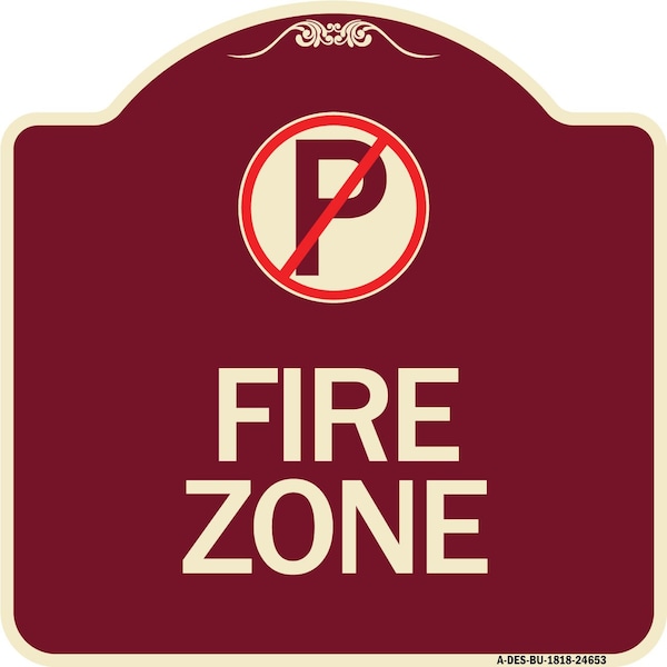 Signmission Designer Series No Parking, Burgundy Heavy-Gauge Aluminum Sign, 18" x 18", BU-1818-24653 A-DES-BU-1818-24653 - main